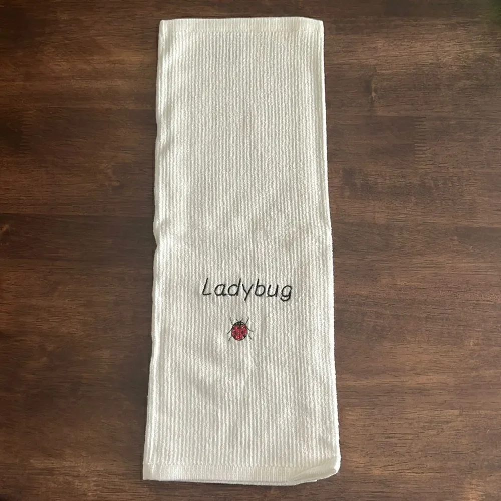 White Cotton Ladybug Kitchen Bar-Mop 18” by 16”